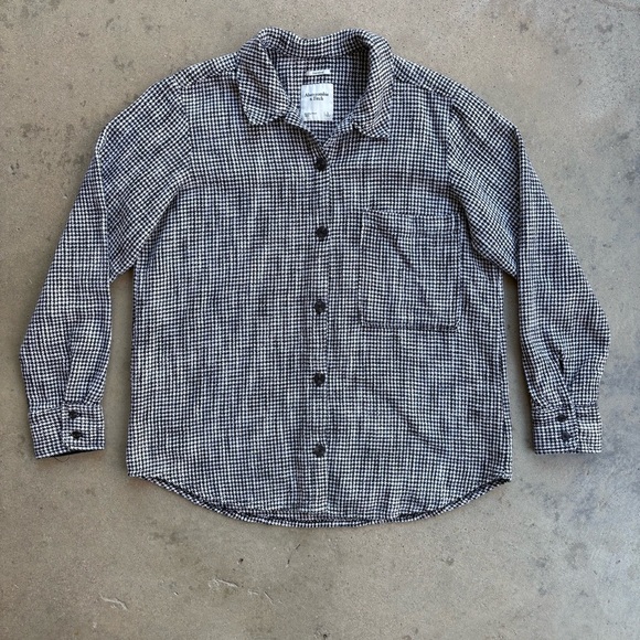 Abercrombie & Fitch Tops - Abercrombie & Fitch Houndstooth Oversized Button Down Shirt Jacket Women's Large